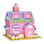 3D DIY Puzzle Castle Assembling Model Cartoon House Paper Toy