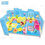 3D DIY Puzzle Castle Assembling Model Cartoon House Paper Toy